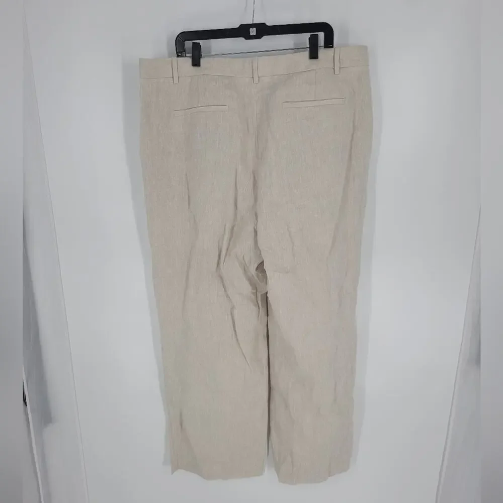 Banana Republic Natural Linen Beige Palma Straight Leg Pant 20